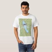 T-shirt Crummock Water, carte du district du lac affiche d (Devant entier)