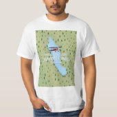 T-shirt Crummock Water, carte du district du lac affiche d (Devant)