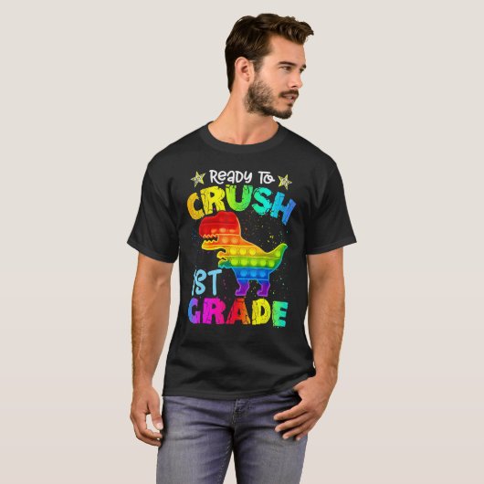 T-shirt Crush 1Er Grade Dinosaure Pop It Fidget Retour À S (Devant entier)