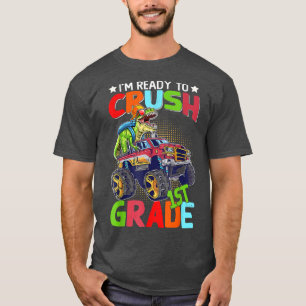 T-shirt Crush 1st Grade Dinosaur Monster Truck Back To Sch
