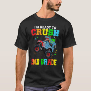 T-shirt Crush 2nd Grade Dinosaur Monster Truck back To Sch