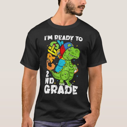 T-shirt Crush 2nd Grade Rex Dinosaur Back To School Boys K (Devant)