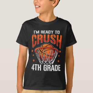 T-shirt Crush 4th Grade Bysketbyll Byck To School Boys Kid