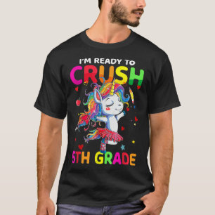 T-shirt Crush 5e Année Cute Unicorn Retour À L'École Fille