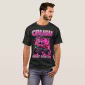 T-shirt Crush Breast Cancer Awareness T Rex Monster Truck (Devant entier)