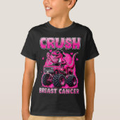 T-shirt Crush Breast Cancer Awareness T Rex Monster Truck (Devant)