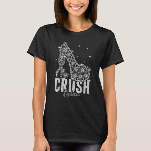 T-shirt Crush Dyslexia Twinkle Ribbon support (Devant)