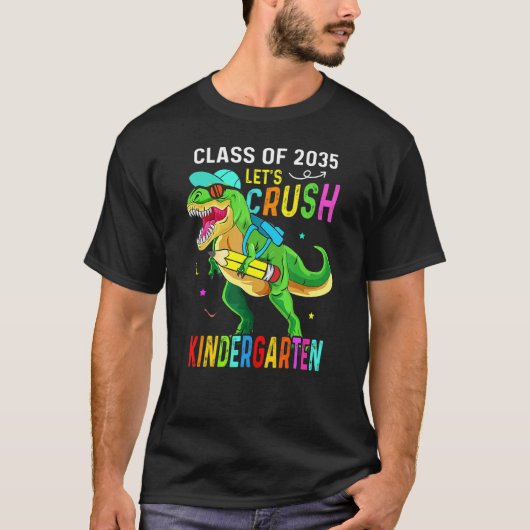 T-shirt Crush Kindergarten Class 2035 Back To School Dinos (Devant)