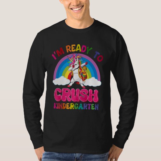 T-shirt Crush Kindergarten Dabbing Unicorn Back to School  (Devant)