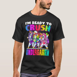T-shirt Crush Kindergarten Dabbing Unicorne Retour À L'Éco