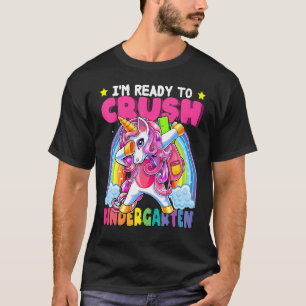 T-shirt Crush Kindergarten Dabbing Unicorne Retour À L'Éco