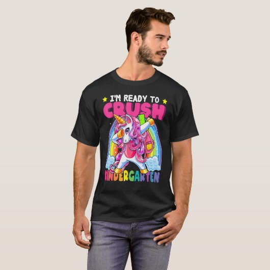 T-shirt Crush Kindergarten Dabbing Unicorne Retour À L'Éco (Devant entier)
