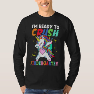 T-shirt Crush Kindergarten Dabbing Unicorne Retour À L'Éco
