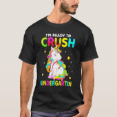 T-shirt Crush Kindergarten Dabbing Unicorne Retour À L'Éco (Devant)
