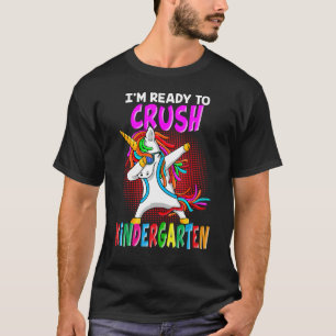 T-shirt Crush Kindergarten Dabbing Unicorne Retour À L'Éco
