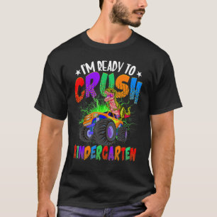 T-shirt Crush Kindergarten Dinosaur Monster Truck Retour À