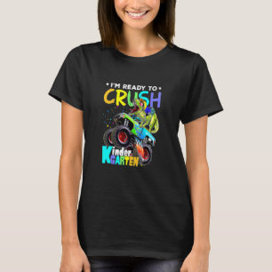 T-shirt Crush Kindergarten Dinosaur Monster Truck Retour À
