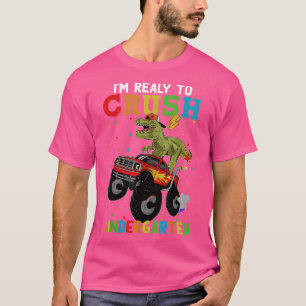 T-shirt Crush Kindergarten Dinosaur Monster Truck Retour à