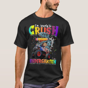 T-shirt Crush Kindergarten Dinosaur Monster Truck Retour à