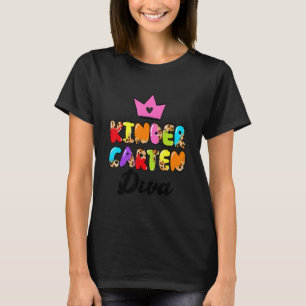 T-shirt Crush Kindergarten Diva Leopard Crown Retour À Sch