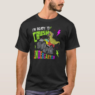 T-shirt Crush Kindergarten Monster Truck Dinosaur Retour À