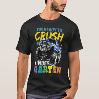 T-shirt Crush Kindergarten Monster Truck Retour À L'École 