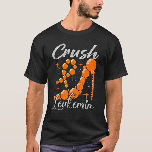 T-shirt Crush Leukemia Awareness Orange Ribbon High Heel W (Devant)