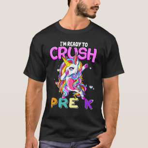 T-shirt Crush Pré K Dabbing Licorne Retour à l'école Fille