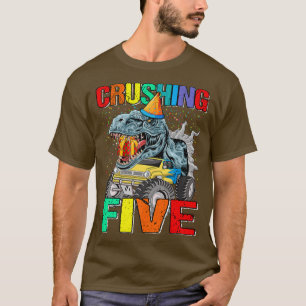 T-shirt Crusher Cinq Anniversaire Monster Truck Dinosaur