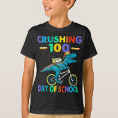 T-shirt Crushing 100 Jours De Dinosaure Scolaire Enseignan (Devant)
