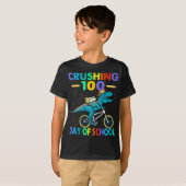 T-shirt Crushing 100 Jours De Dinosaure Scolaire Enseignan (Devant entier)