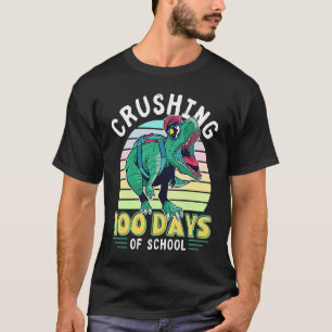 T-shirt Crushing 100 jours de l'école Dinosaur Rex Dino ga