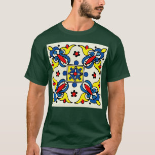 T-shirt cruz Abstraite mexicaine moderne talavera mur en t