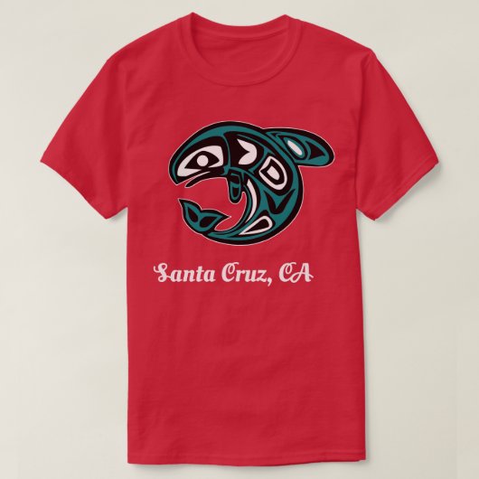 T-shirt Cruz Père Noël CA Native American Tribal Orca Kill (Design devant)