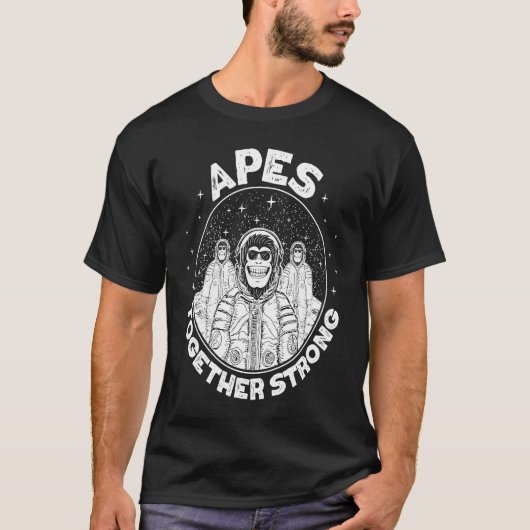 T-shirt Crypto Apes ensemble forts Ape à la lune (Devant)