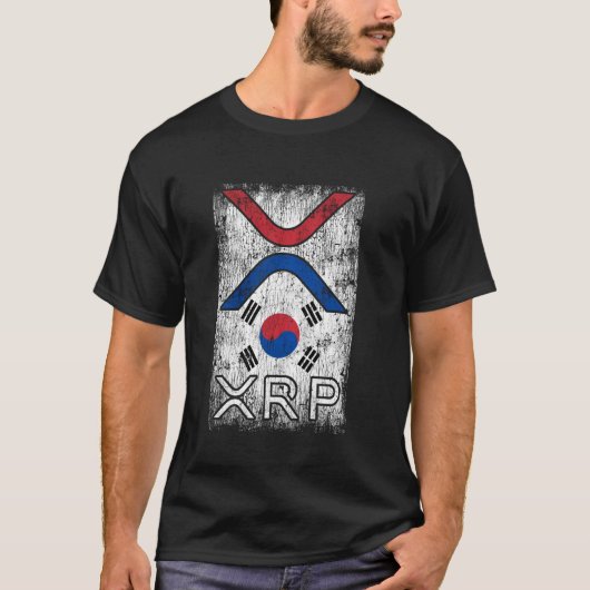 T-shirt Crypto Devise - XRP Cryptodevise - Drapeau coréen (Devant)