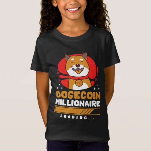 T-Shirt Crypto DogeCoin Millionaire Chargement (Devant)
