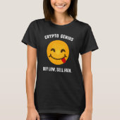 T-shirt Crypto Genius Acheter Low Sell High Trader (Devant)
