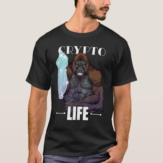 T-shirt Crypto Life Diamond Mains Mèmes Hommes Femmes Papa (Devant)