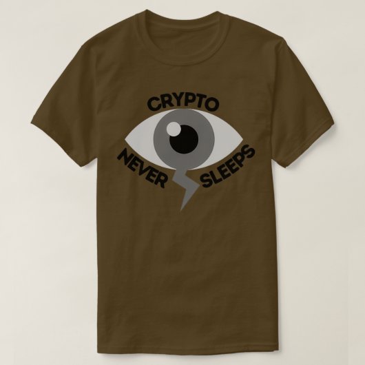 T-shirt Crypto ne dort jamais 1 (Design devant)