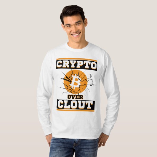 T-shirt Crypto Over Clout™ Bitcoin Actifs sur Algorithmes (Devant entier)
