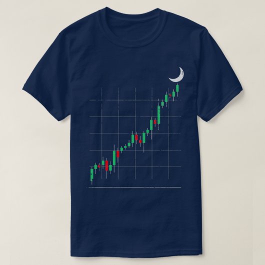 T-shirt Crypto Trading À La Lune Chandlesticks Trader (Design devant)