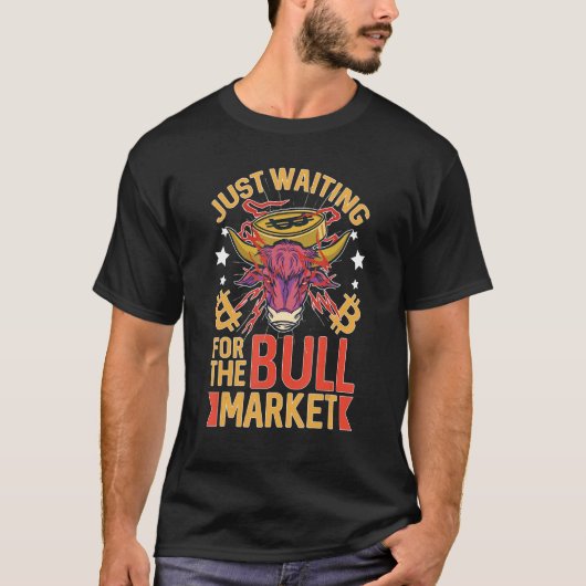 T-shirt CryptoCurrency En Attente Du Marché Bull (Devant)