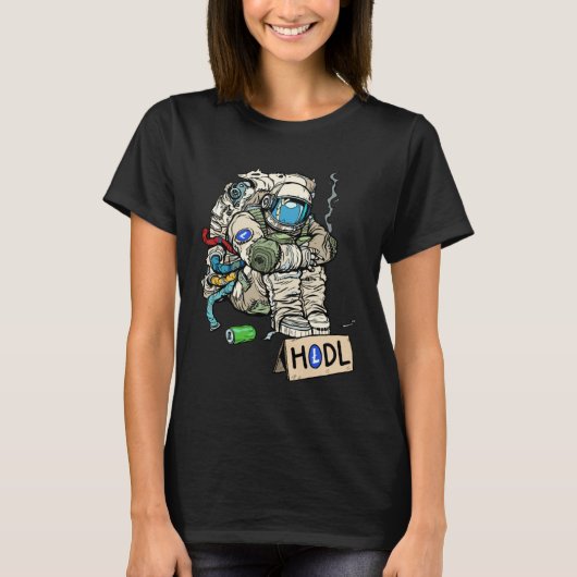 T-shirt Cryptocurrency Talk  Astronaut Hodler Begging For  (Devant)