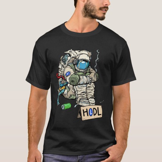 T-shirt Cryptocurrency Talk  Astronaut Hodler Begging For  (Devant)