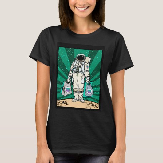 T-shirt Cryptocurrency Talk  To The Moon Solana Space Man  (Devant)