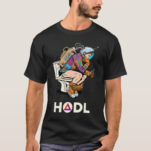 T-shirt Cryptomonnaie Talk BAT HODL Space Man On Toilette (Devant)