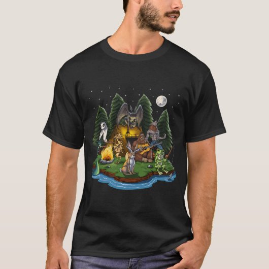 T-shirt Cryptozoologie Créatures Cryptides Camping (Devant)