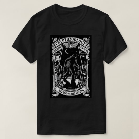 T-shirt Cryptozoology Tracking Society Bigfoot Poster (Design devant)