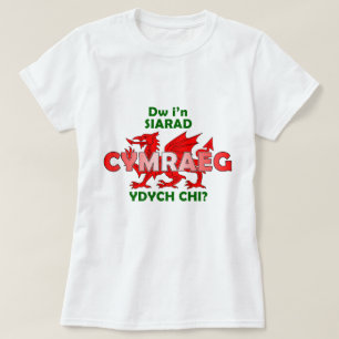 T-shirt crys-T de Cymraeg de siarad d'i'n de Dw